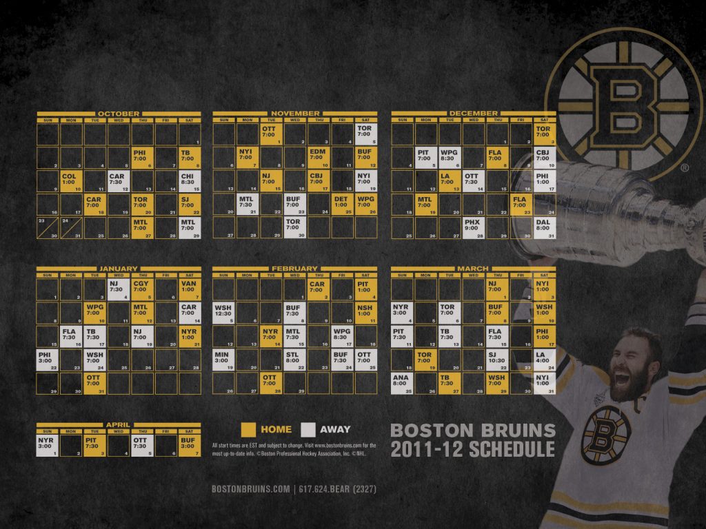 Boston Bruins 2022 23Printable Schedule Printable Schedule