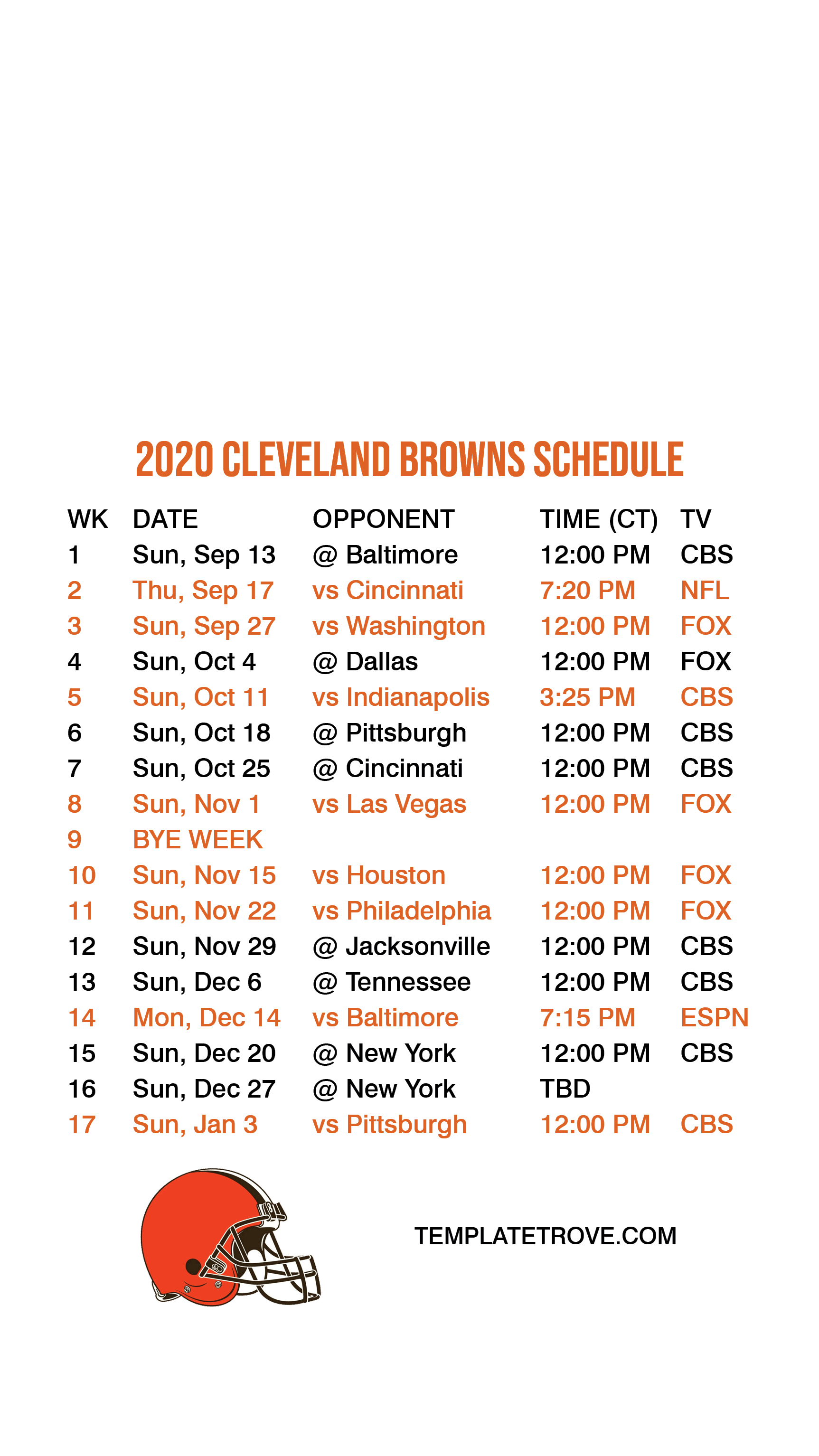 2020 2021 Cleveland Browns Lock Screen Schedule For IPhone 