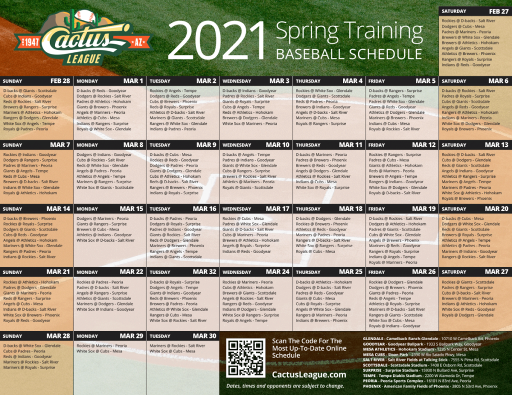 Spring Training 2024 Cactus League Schedule Crissy Antonietta