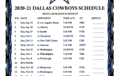 Cowboys Schedule 2021 Printable