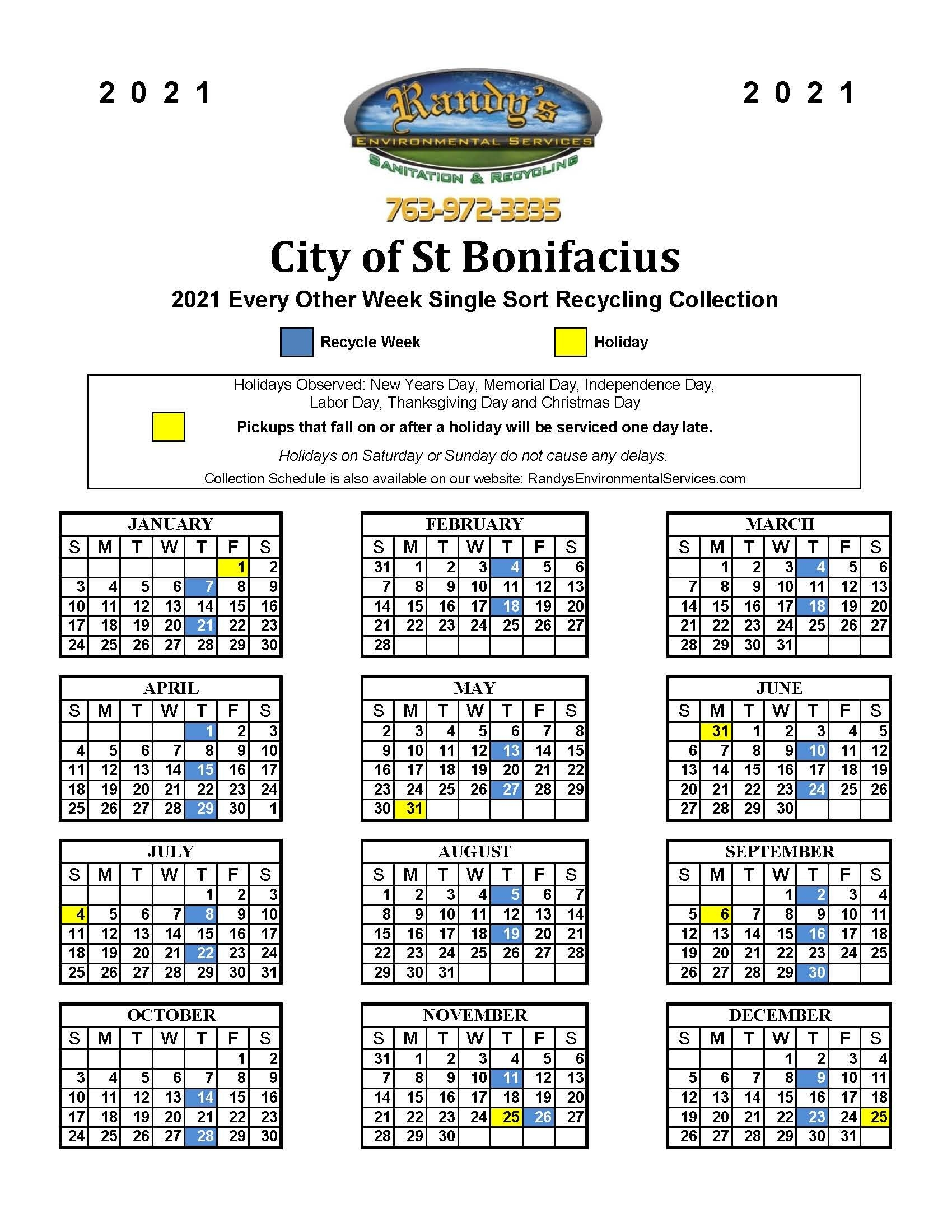 Create Your Recycle Schedule 2021 Get Your Calendar 