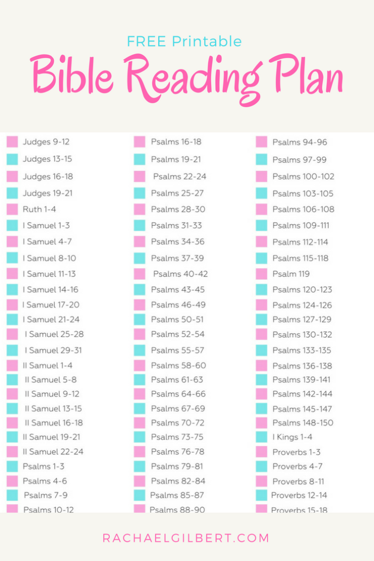 FREE Chronological Bible Reading Plan Printable With Printable Schedule