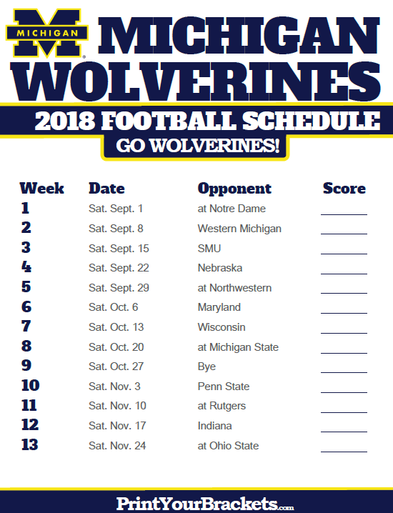 Wolverine Football Schedule 2025 Sean Winnie