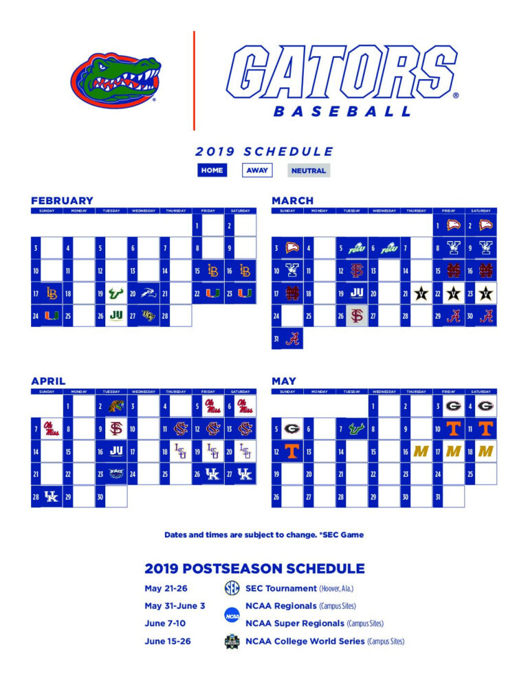 Lsu Baseball Schedule 2019 Printable PrintableTemplates Printable