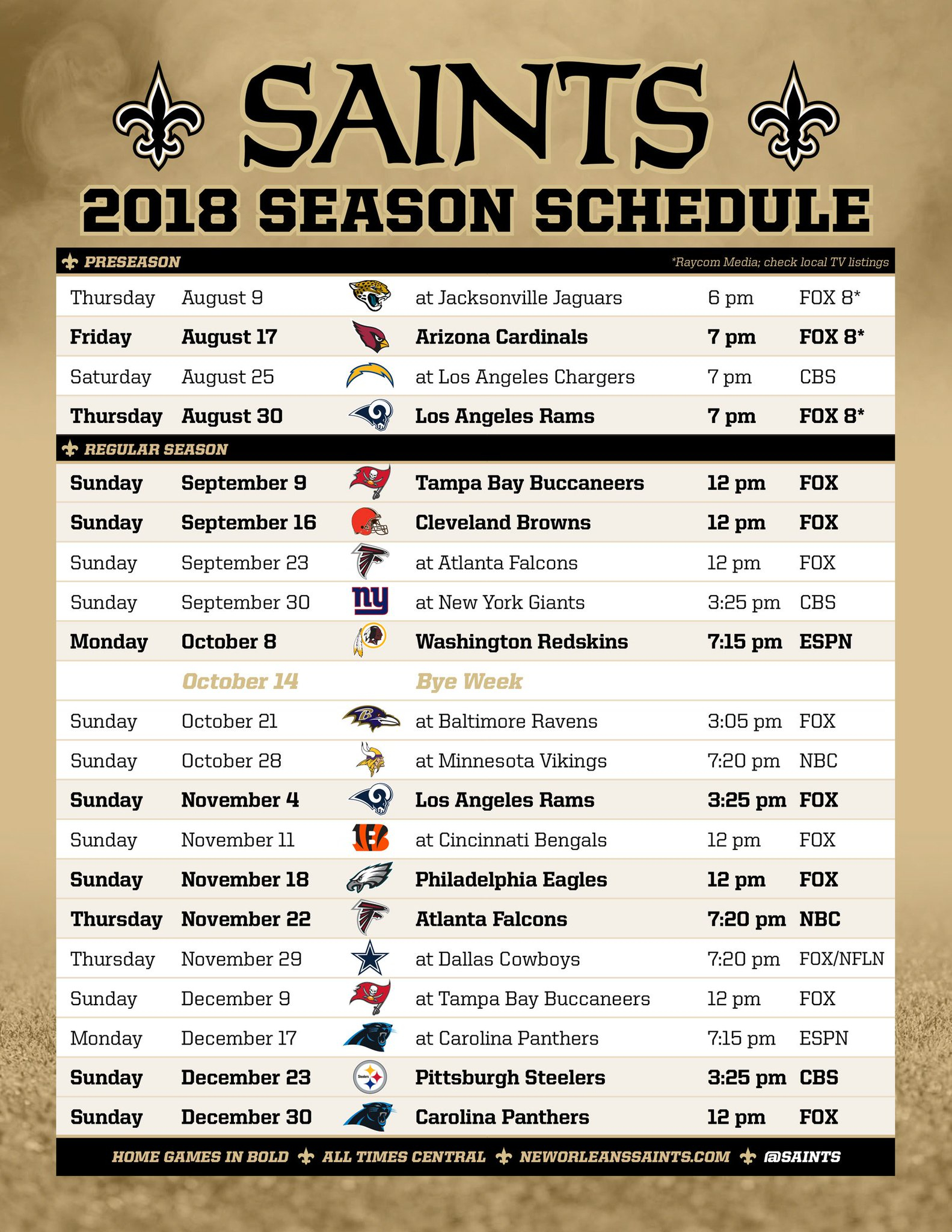 Saints 2024 Schedule Nfl Lauri Moselle