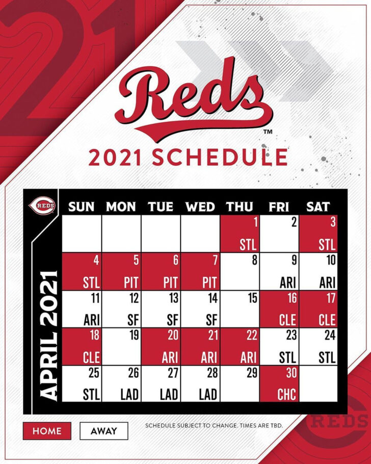 Reds Schedule 2021 Calendar 2021 Calendar | Printable Schedule