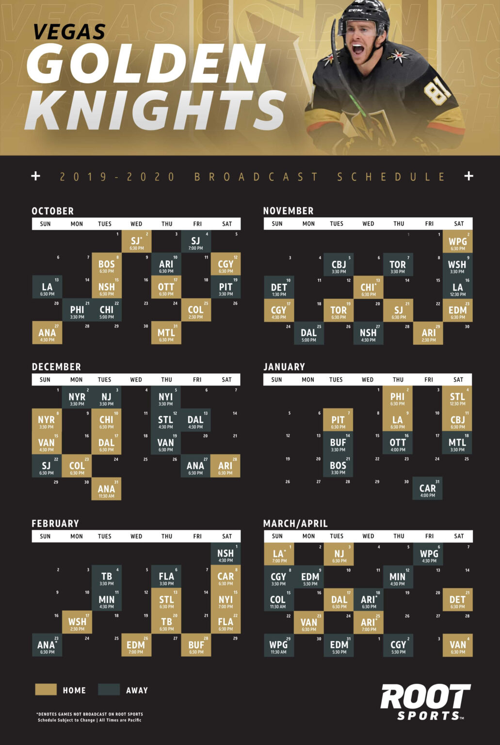 Vegas Knights Schedule March 2025