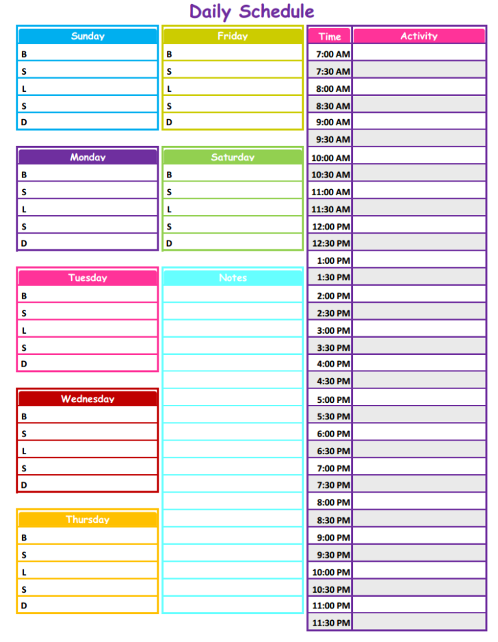 1 2 3 Neat Tidy Daily Schedule Free Printable Daily | Printable Schedule