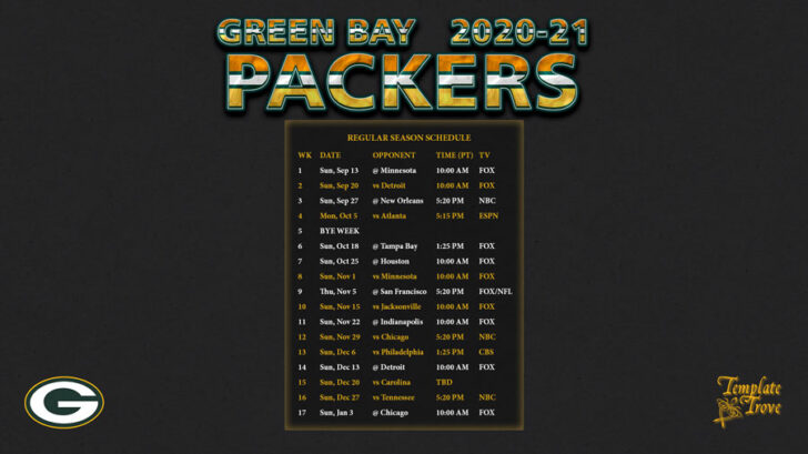 green bay packer schedule 2021