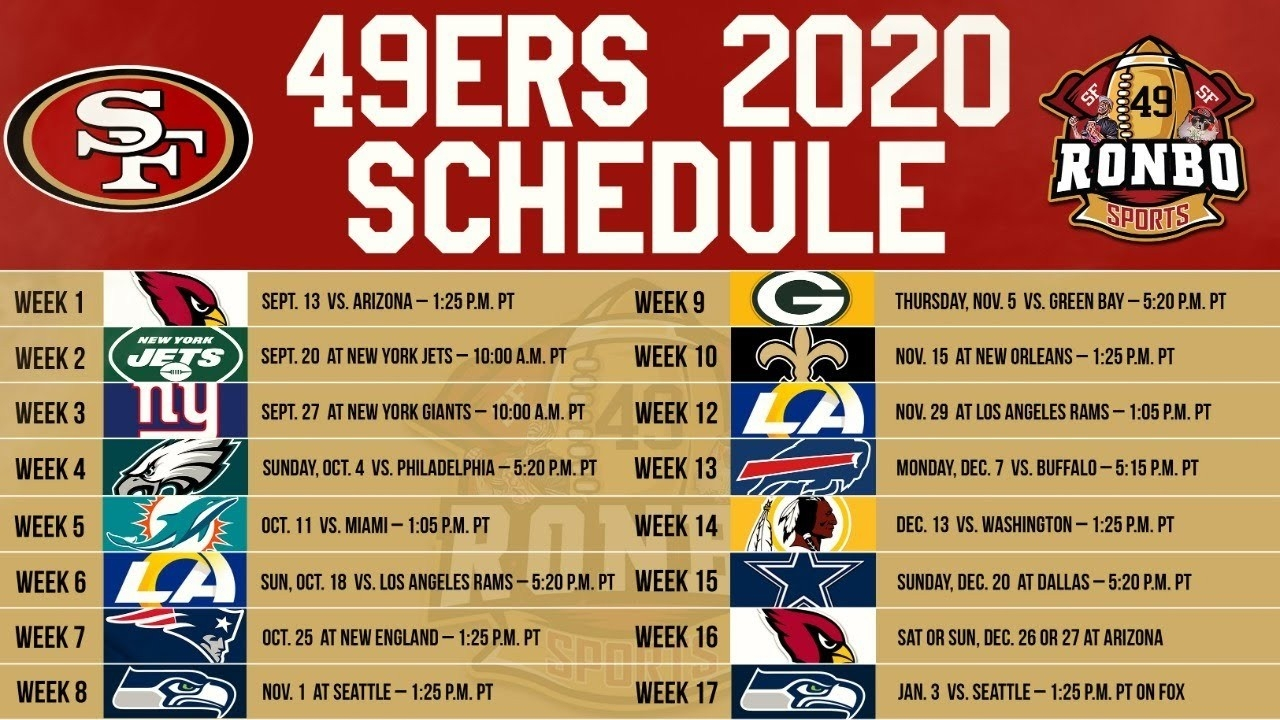 49ers Schedule 2021 2022 Printable Printable Schedule