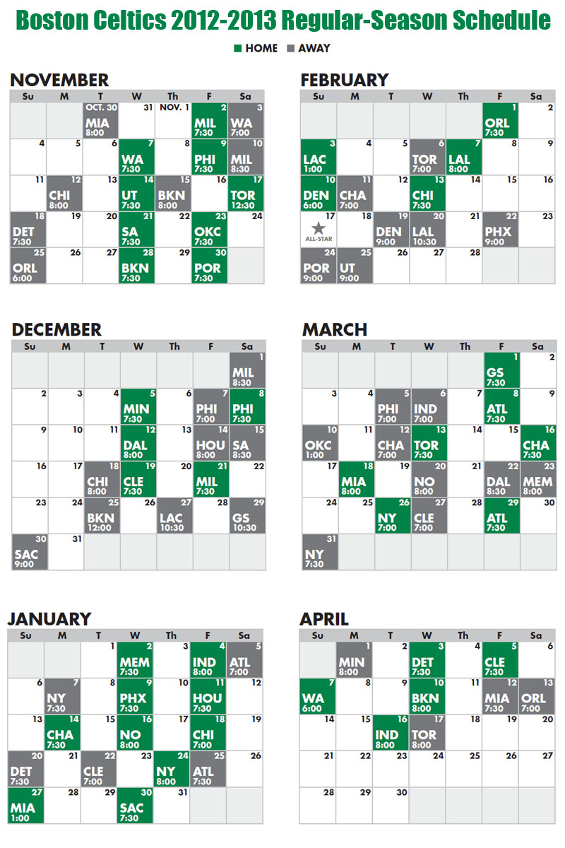 Boston Celtics Schedule 2021 20 Printable Printable Schedule