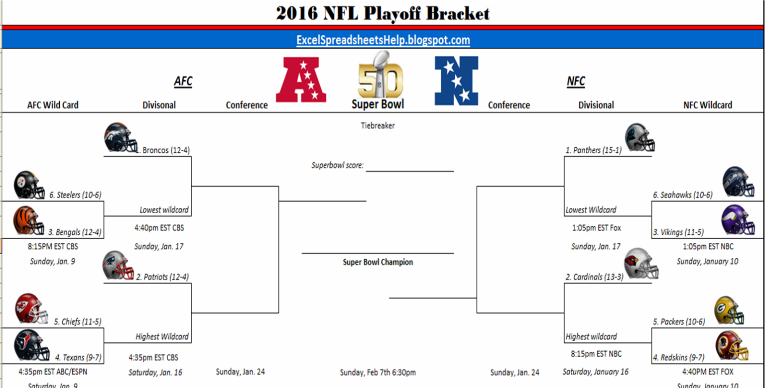 Excel Spreadsheets Help Printable 2016 NFL Playoff Bracket | Printable ...