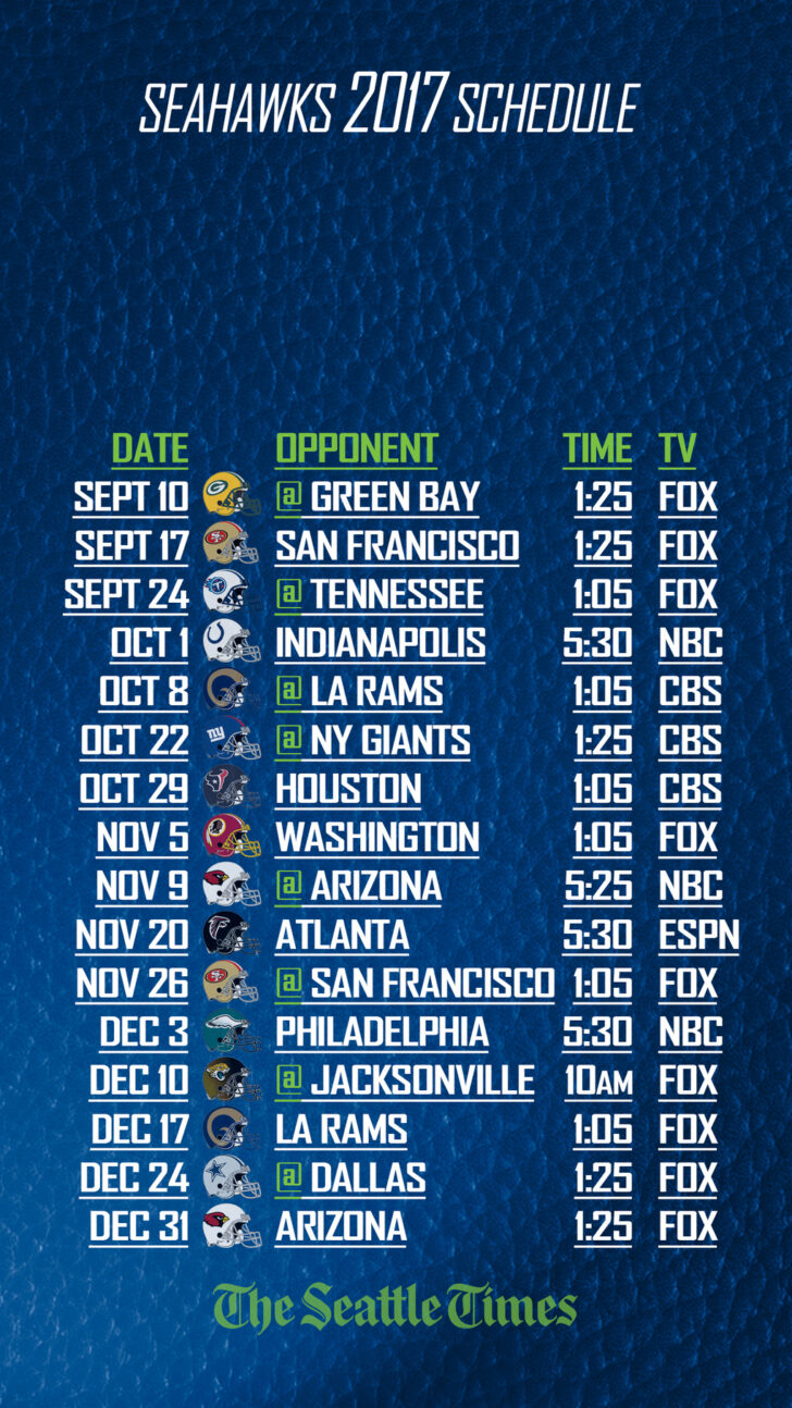 Influential Printable Seahawks Schedule Ruby Website Printable Schedule