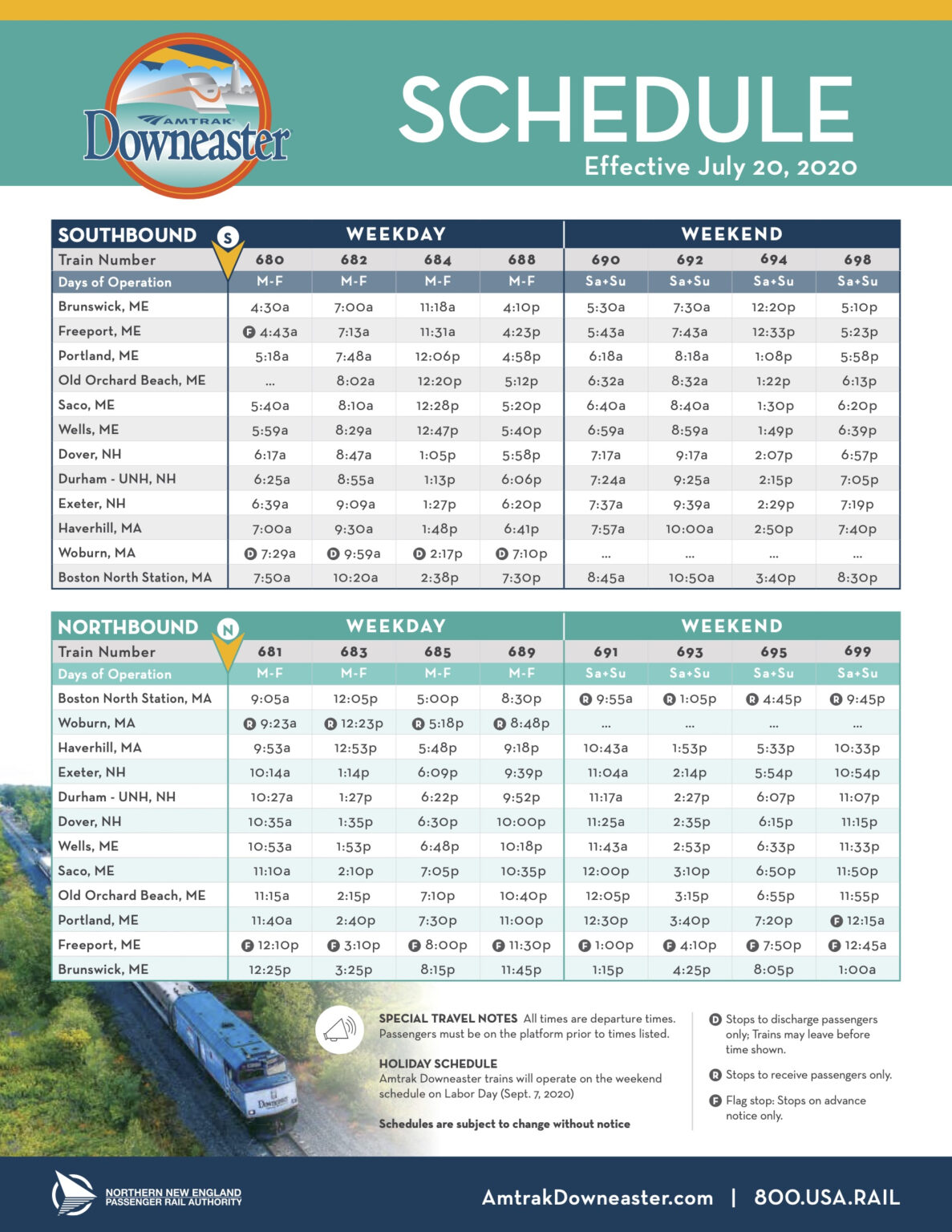 Printable Schedules Amtrak Downeaster Printable Schedule