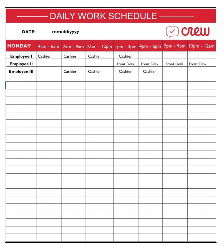 online free word templates for daily schedule