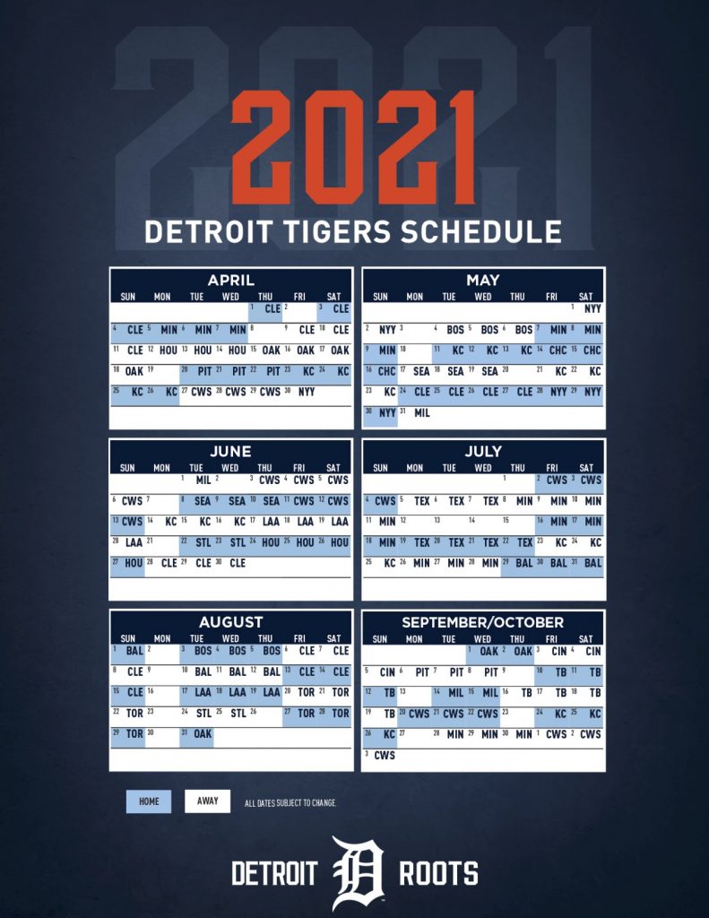 Printable Detroit Tigers Schedule 2021 Printable Schedule