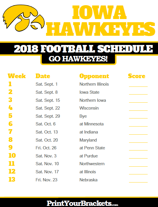 Iowa Hawkeye Football Schedule 2022 Printable - Printable Schedule