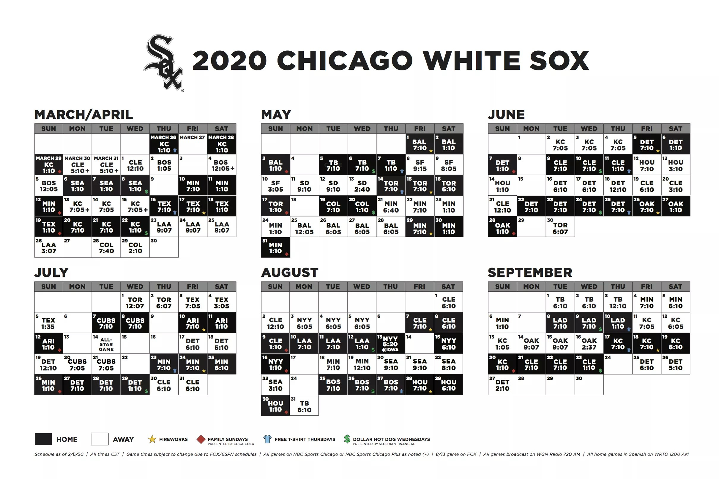 White Sox Home Schedule 2025 Alene Karina