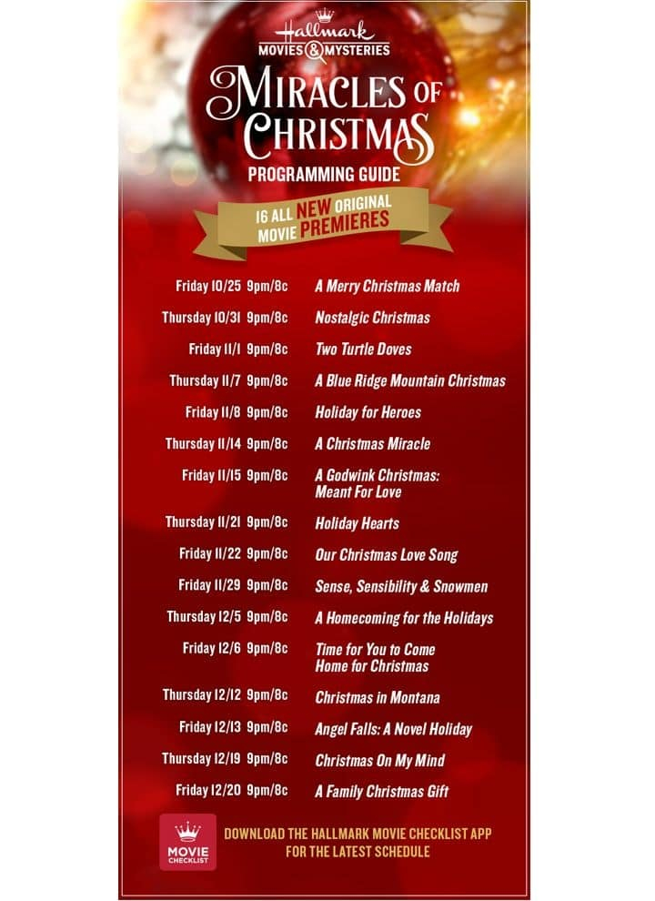 Hallmark Mysteries And Movies Christmas Schedule Printable Schedule