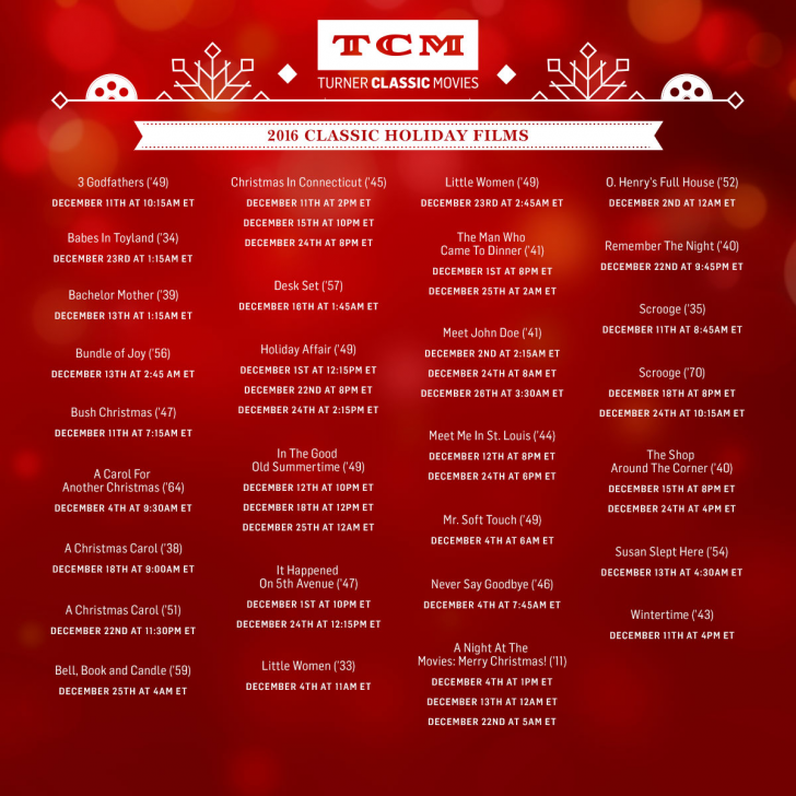 Tcm Schedule For A Christmas Carol Printable Schedule
