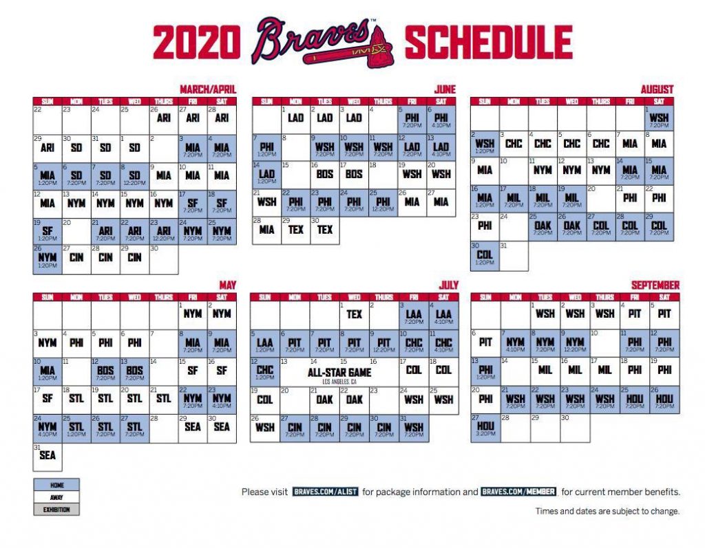 Printable Braves 2022 Schedule Printable Schedule