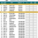 Jacksonville Jaguars Football Schedule Print Schedule