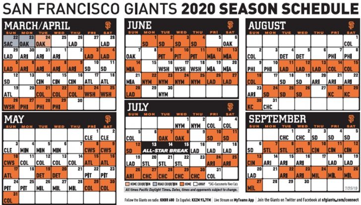 Sf Giants Schedule Printable Calendar Calendar Template 2021 ...