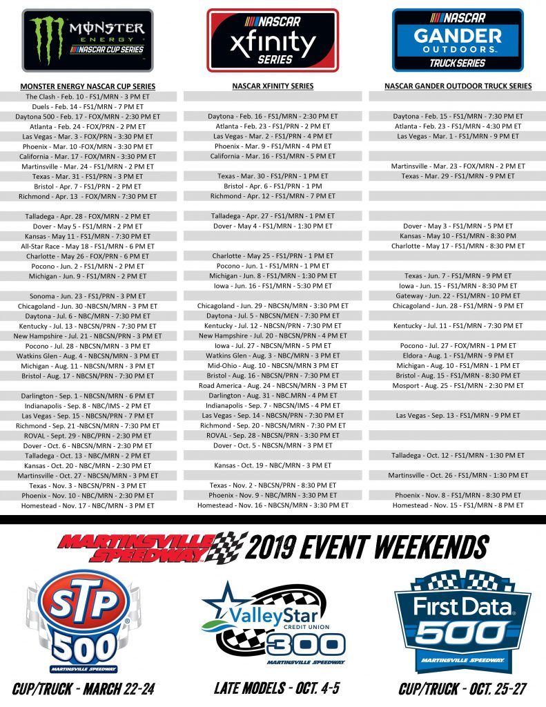 2022 Nascar Schedule Printable Tv Schedule Printable Schedule